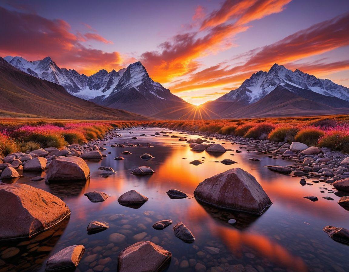 A captivating photography scene featuring a well-equipped photographer amidst breathtaking landscapes, showcasing stunning vistas with amazing cameras, capturing vibrant colors and intricate details. Include various photography techniques illustrated, like long exposure and framing, with a backdrop of mountains and a sun setting in vivid hues. The photographer is in action, inspiring awe and creativity. super-realistic. vibrant colors. dynamic composition.